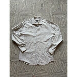 Canali Long Sleeve Button Shirt - White/Blue/Yellow 17‎ 43 (loose sleeve button)